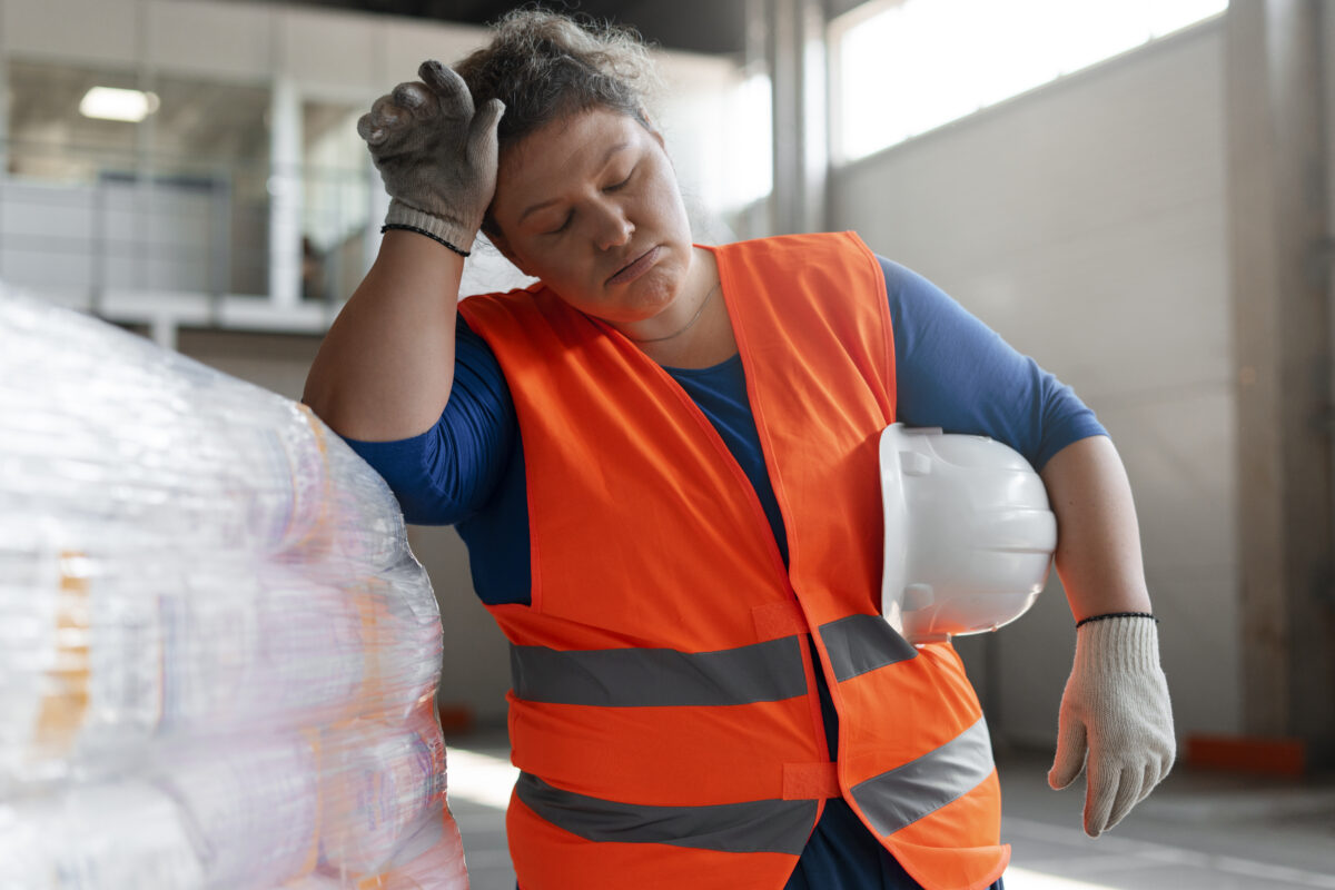 Mulher de tiro médio trabalhando na construção